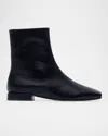 Bernardo Belfast Leather Ankle Booties In Animal Print