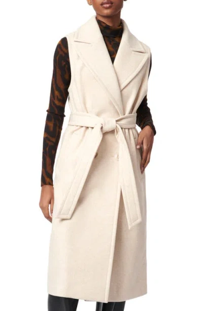 Bernardo Belted Long Vest In Oatmeal