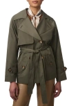 Bernardo Belted Trench Coat In Army Green