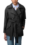 Bernardo Belted Trench Coat In Black