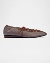 Bernardo Billie Check Leather Sneakerina Flats In Multi