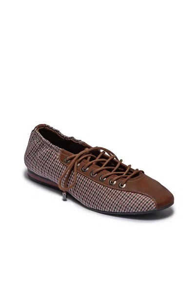 Bernardo Billie Lace-up Ballet Flats In Brown