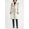 Bernardo Blanket Stitch Fleece Coat In Neutral