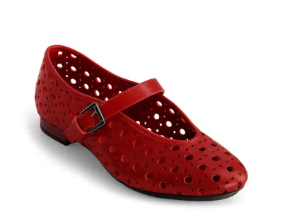 Bernardo Borden Mary Jane Flat In Red