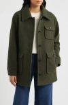 Bernardo Bouclé Shirt Jacket In Green