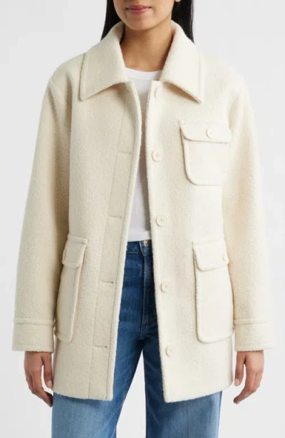 Bernardo Bouclé Shirt Jacket In Neutral
