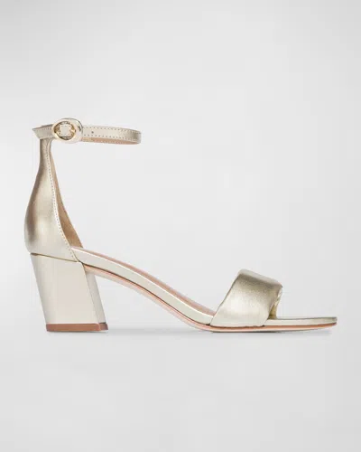 Bernardo Bowie Metallic Ankle-strap Sandals In Champagne Metallic Glove Leather