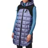 Bernardo Box Quilt Long Hooded Vest In Crystal Mauve