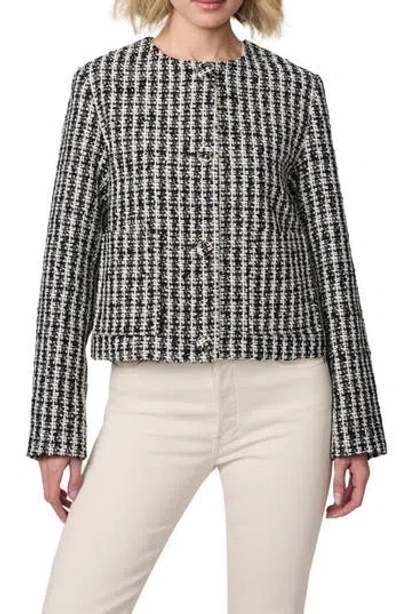 Bernardo Boxy Tweed Jacket In Gray