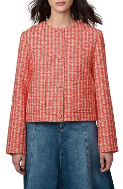 Bernardo Boxy Tweed Jacket In Orange