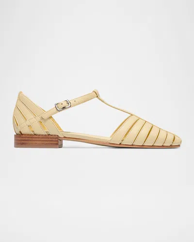 Bernardo Brighton Leather Fisherman Sandals In Gold