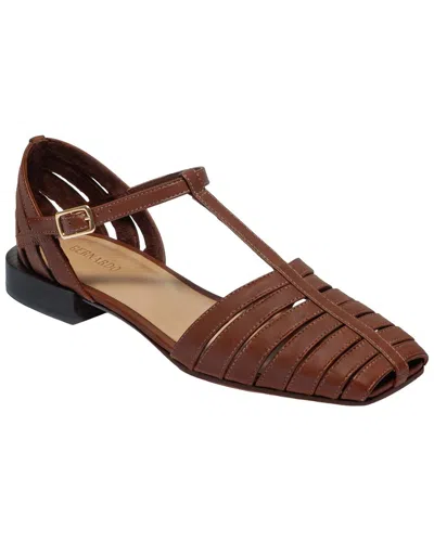 Bernardo Brighton Leather Fisherman T-strap Sandal In Brown