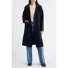 Bernardo Brushed Double Face Overcoat In Blue