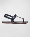Bernardo Calfskin T-strap Slingback Sandals In Black