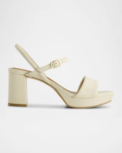 BERNARDO CANTO LEATHER PLATFORM SANDALS