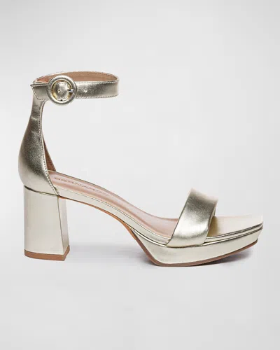 Bernardo Carla Metallic Ankle-strap Sandals In Silver