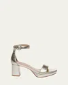 Bernardo Carla Metallic Ankle-strap Sandals In Champagne