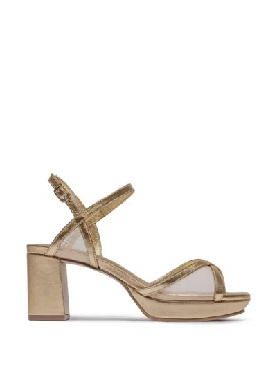 Bernardo Celeste Mesh-panel Sandals In Gold