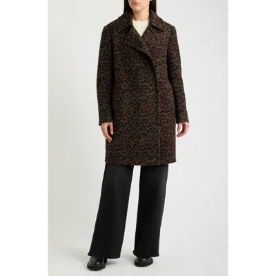 Bernardo Cheetah Print Coat In Muted Leopard