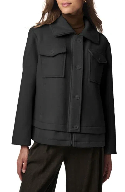 Bernardo Chest Pocket Coat In Black