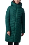 Bernardo Chevron Quilted Puffer Coat In Deep Forest