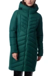 Bernardo Chevron Quilted Puffer Coat In Deep Forest