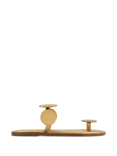 Bernardo Circle-embellishment Sandals In Gold