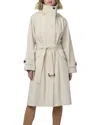 Bernardo Cityscape Trench Coat In White