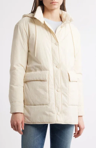 Bernardo Cloud Comfort Puffer Jacket With Removable Hood In Ivory