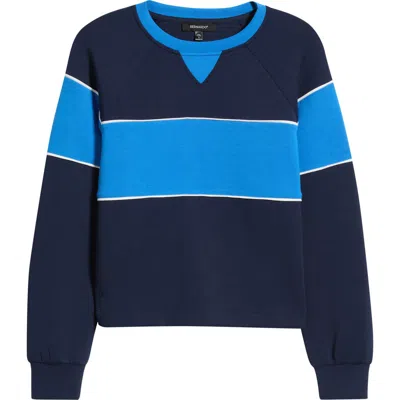 Bernardo Colorblock Crewneck Sweatshirt In Evening Blue/palace Blue
