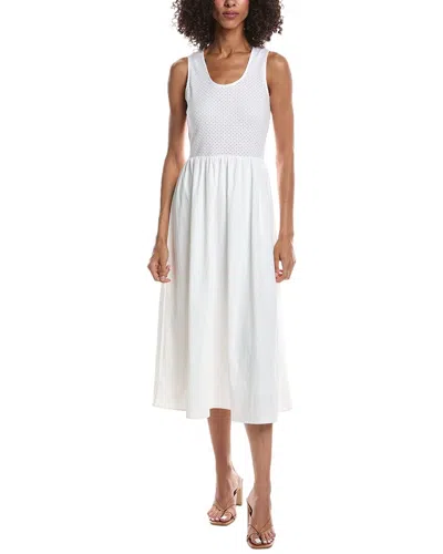 Bernardo Combo Midi Dress In White