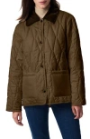Bernardo Corduroy Collared Quilted Jacket In Olive