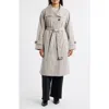 Bernardo Cotton Blend Trench Coat In White