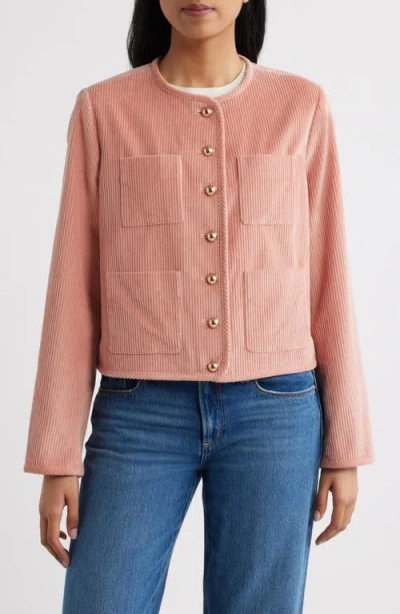 Bernardo Cotton Corduroy Jacket In Pink