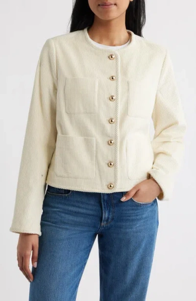 Bernardo Cotton Corduroy Jacket In White