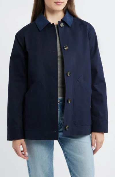 Bernardo Cotton Stretch Twill Jacket In Blue