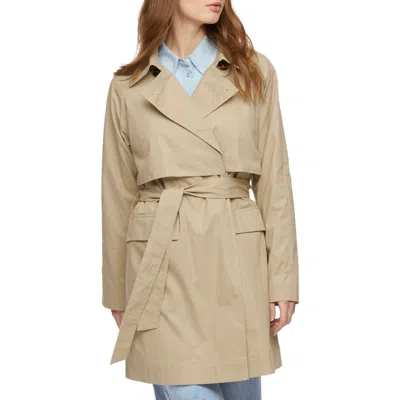 Bernardo Cotton Twill Trench Coat In Brown