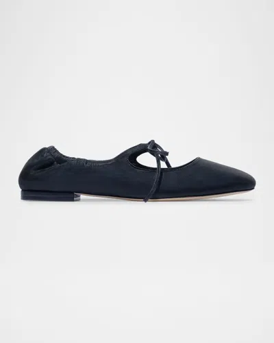 Bernardo Court Leather Ballet Flats In Blue