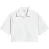 Bernardo Crop Button-up Shirt In White