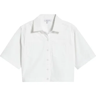 Bernardo Crop Button-up Shirt In White