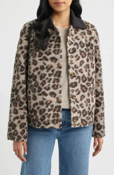 Bernardo Crop Flannel Jacket In Brown