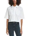 Bernardo Cropped Button Down Shirt In White