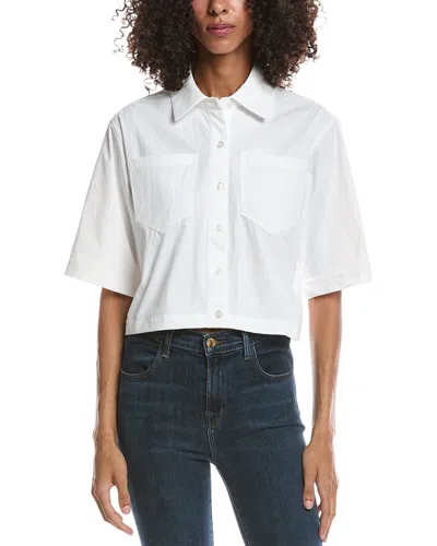 Bernardo Cropped Button Down Shirt In White