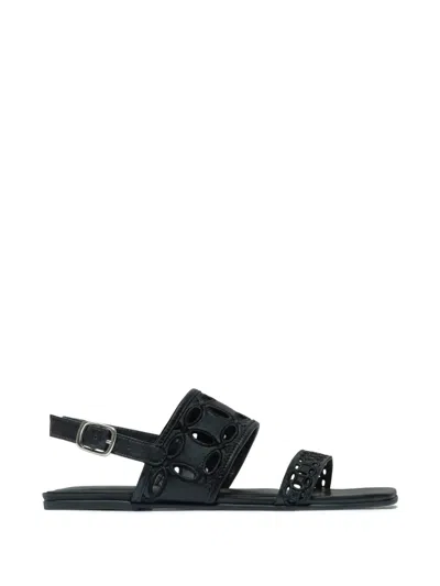 Bernardo Orla Cutout Leather Slingback Sandals In Black