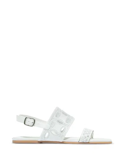 Bernardo Orla Cutout Leather Slingback Sandals In White