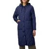 Bernardo Diamond Quilted Hooded Coat In Navy