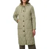 Bernardo Diamond Quilted Hooded Coat In Sage