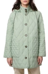 Bernardo Diamond Quilted Hooded Liner Jacket In Green