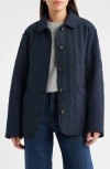 Bernardo Diamond Quilted Jacket In Blue