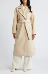 Bernardo Double Breasted Belted Coat In Oatmeal
